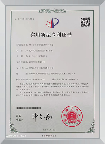 公司专利证书